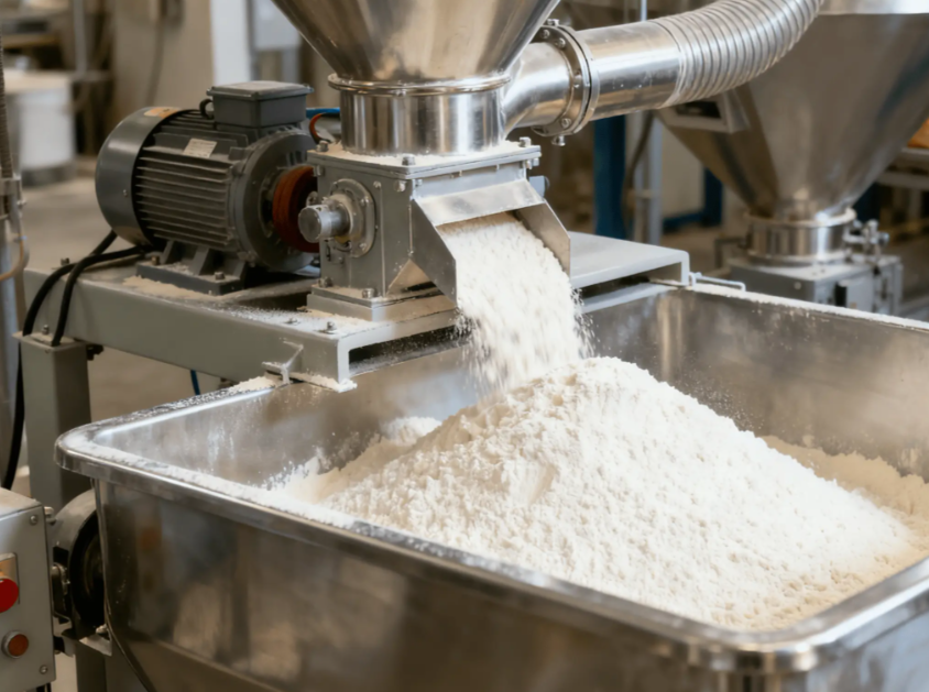 食品加工车间内面粉、糖粉、香料